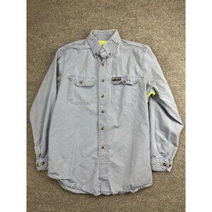 MCR Safety FR Summit Breeze Shirt Mens Large Blue Long Sleeve CAT2 Workwear